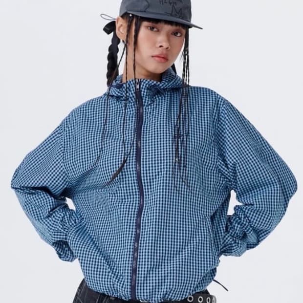 러닝하이 체크 바람막이