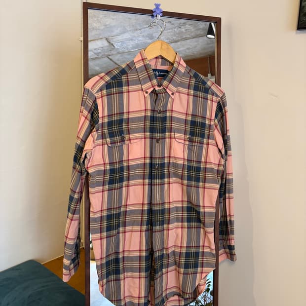 폴로 랄프로렌 핑크 체크 셔츠