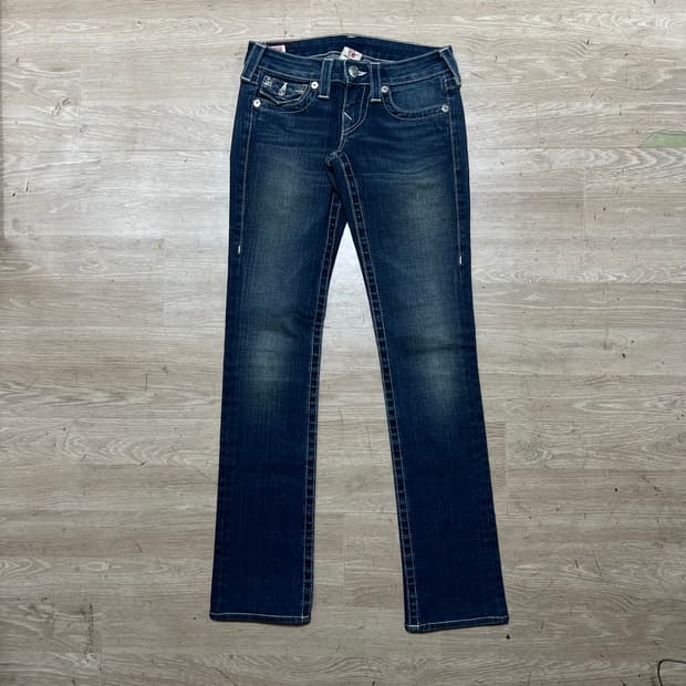 트루릴리전 여성 섹션 빌리 U스티치 워싱 데님팬츠 청바지 [진청] 24