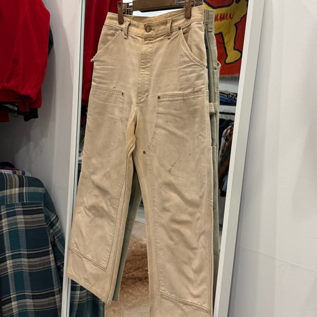 90s Carhartt 칼하트 덕 캔버스 더블니 카펜터 워크팬츠 (31)