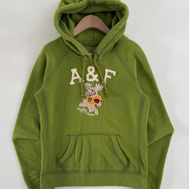 Abercrombie & Fitch 아베크롬비 그린컬러 무스로고 후드티