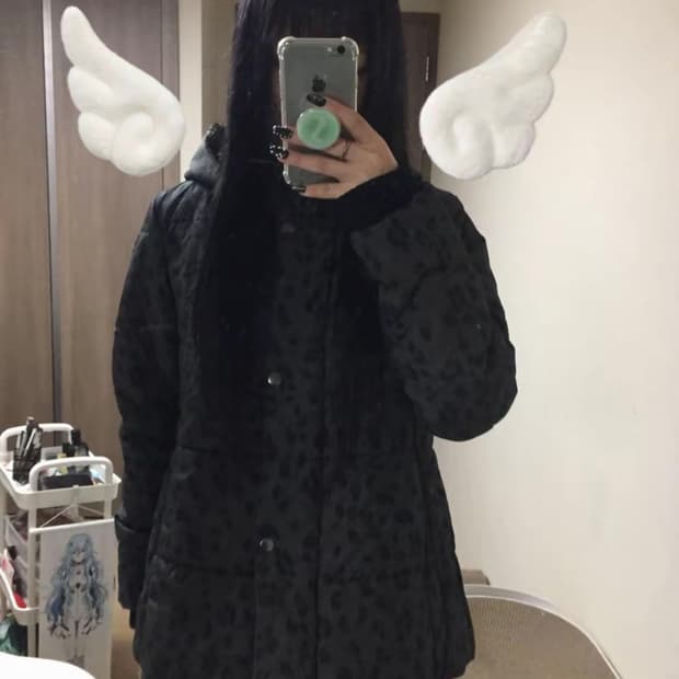 모리걸 갸루 호피패딩