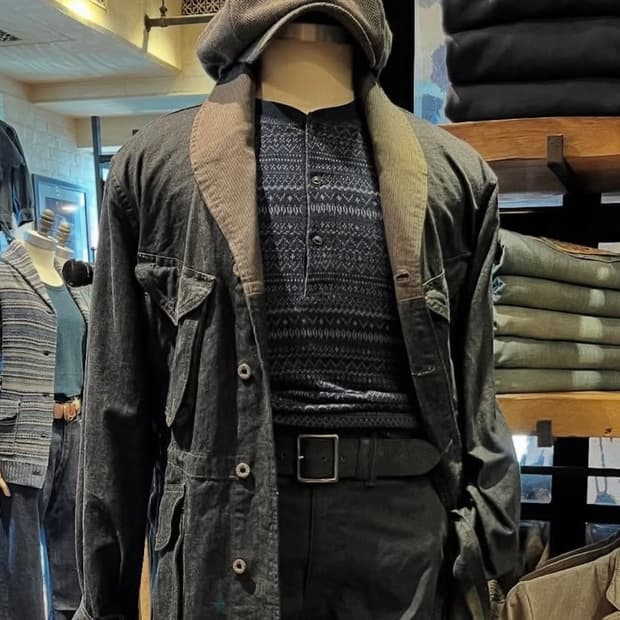 RRL 인디고 코튼 리넨 데님 필드코트 더블알엘