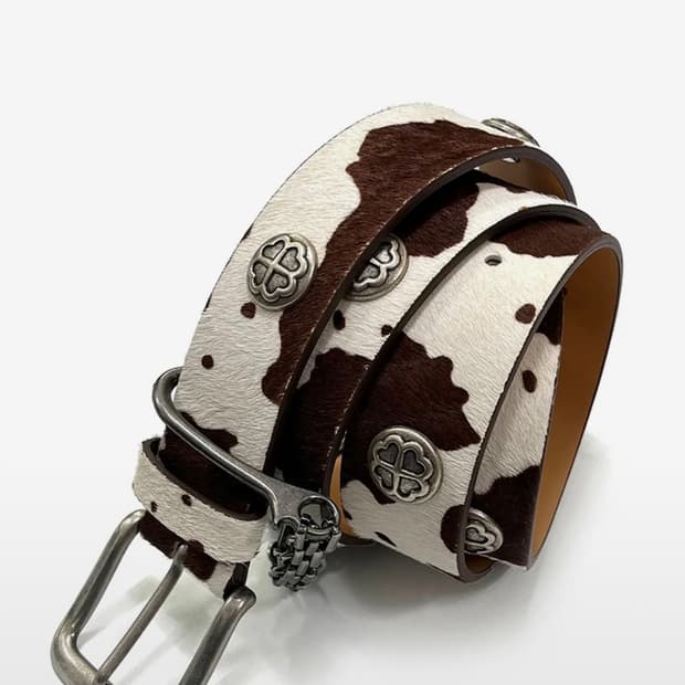 스터드 레더 벨트 (카우)