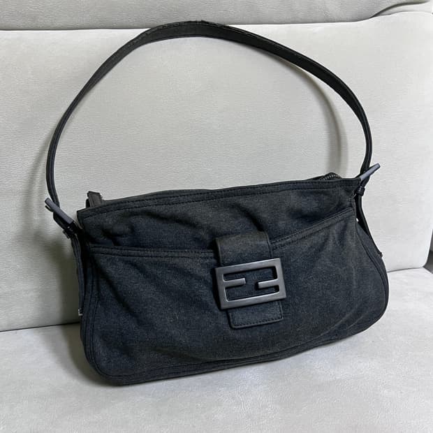 Fendi Gray Wool Mamma Baguette Shoulder 