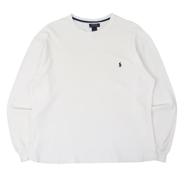 폴로 랄프로렌 화이트 와플 롱슬리브