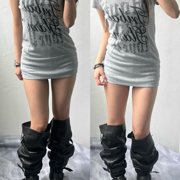 Vintage Grey Graphic Hood Top