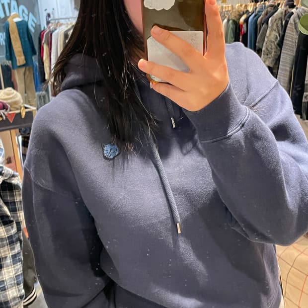 메종키츠네 폭스 후드 네이비