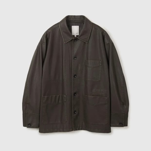 (L) 247시리즈 레더 프렌치 워크 자켓 DARK BROWN