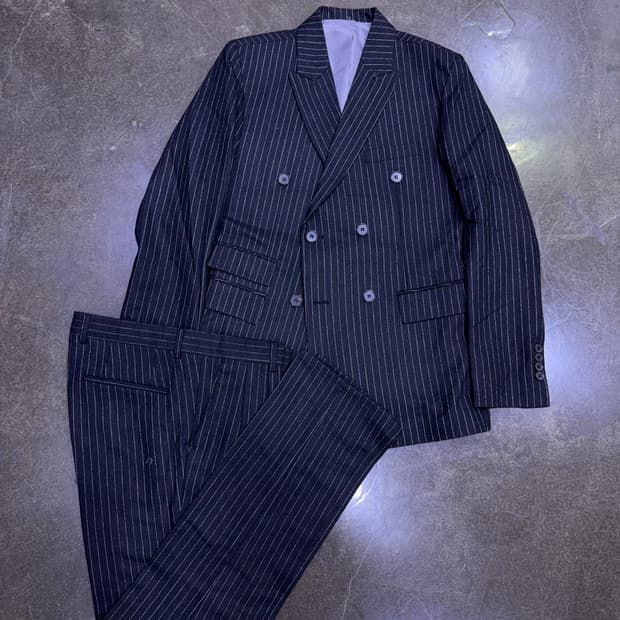 마스2 클래식 스트라이프 더블 블레스트 수트 셋업 46 M