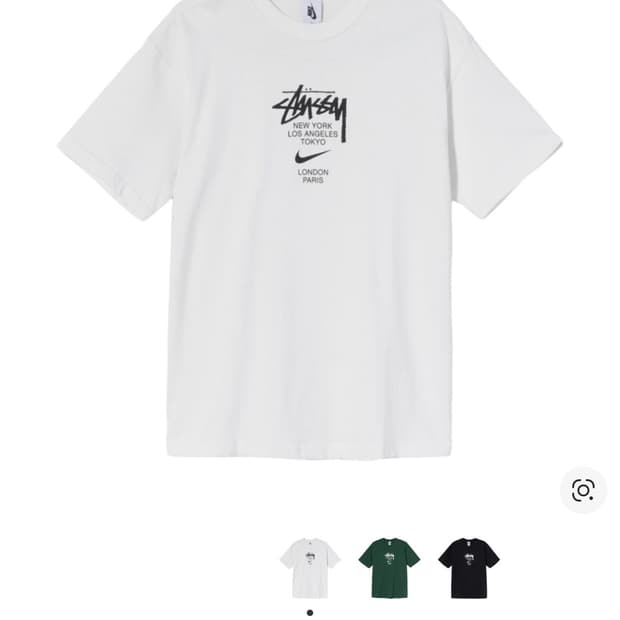 나이키 x 스투시 월드투어 티셔츠 화이트 - XL사이즈