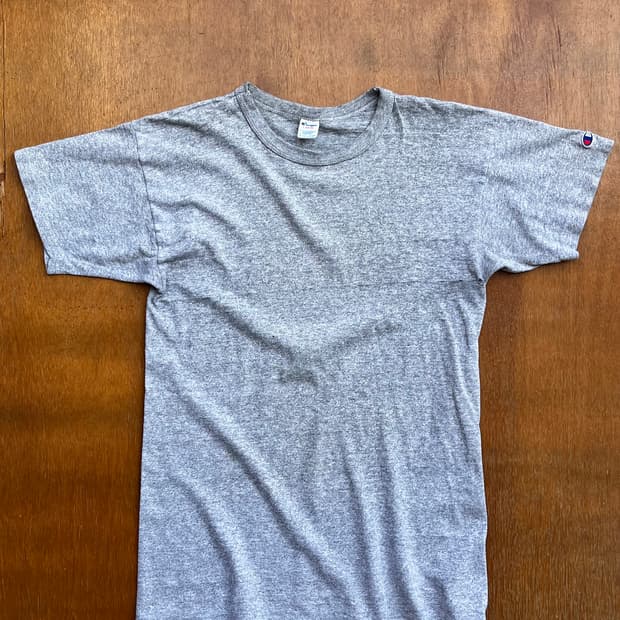 [80‘s Vintage] Champion Gray Blank Tee