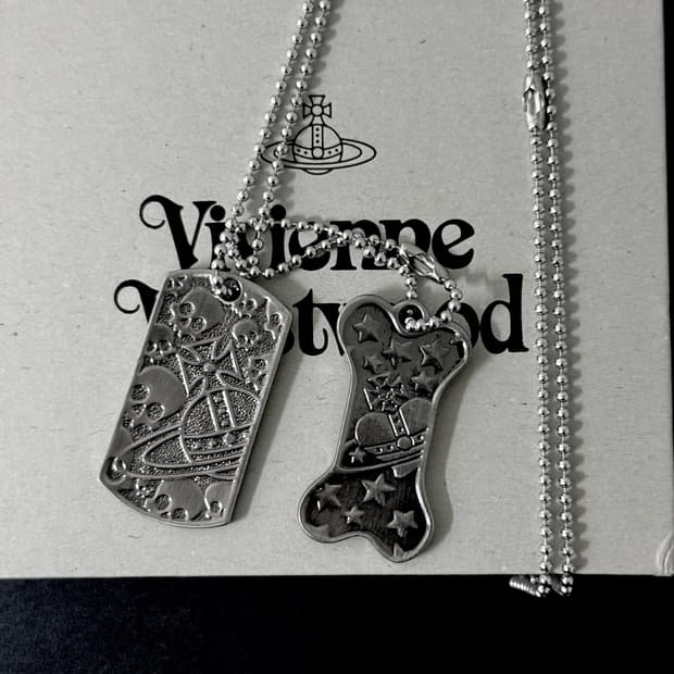 비비안웨스트우드 도그 태그 군번줄 목걸이