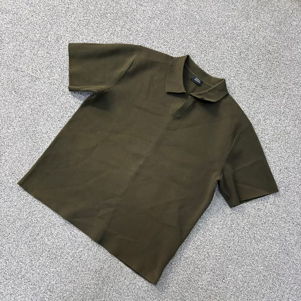 L 무신사스탠다드 반팔 니트 카라티 0420J