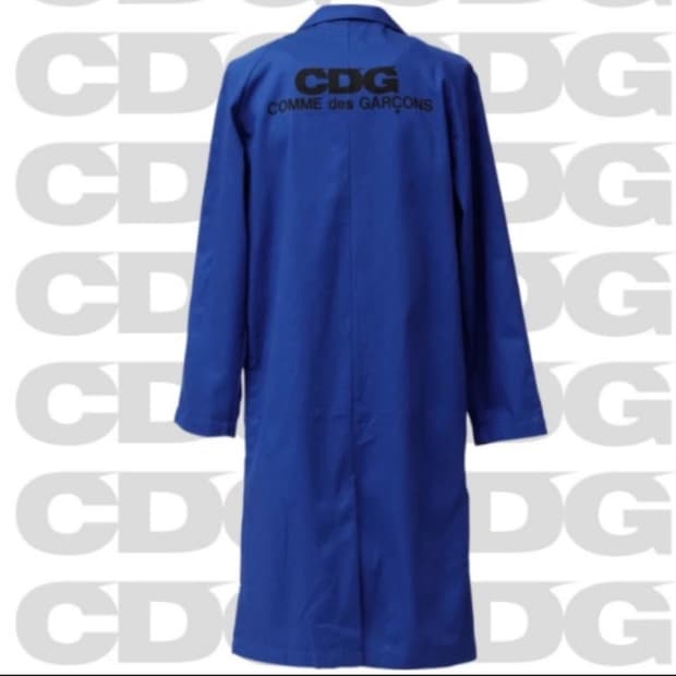 꼼데가르송 CDG 블루 모리넬 롱 워크자켓