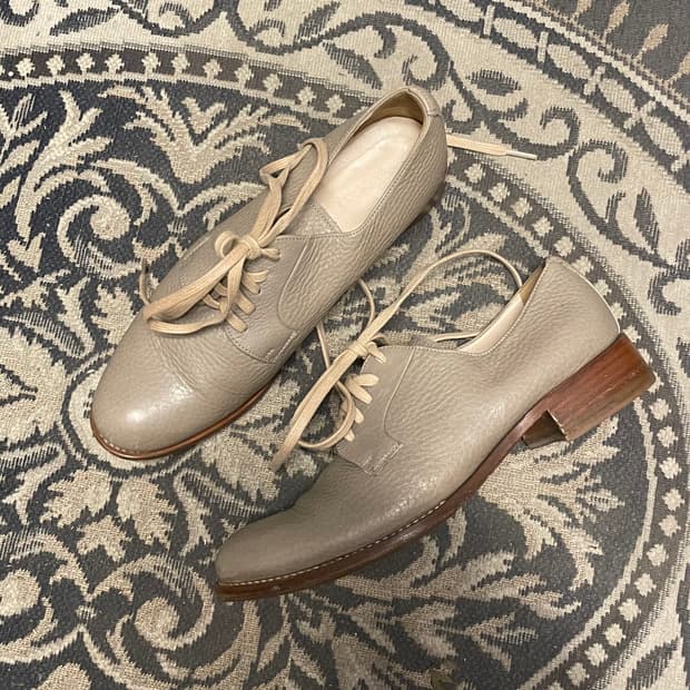 질샌더 (우먼) 카우 하이드 그레이 레이스 업 슈즈