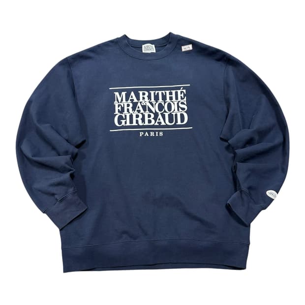 ✨ (바배) 마리떼 프랑소와 저버 빅로고 네이비 맨투맨 