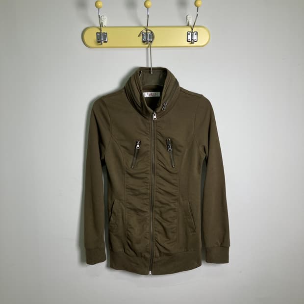 COLZA 카키 코튼 집업 자켓 M