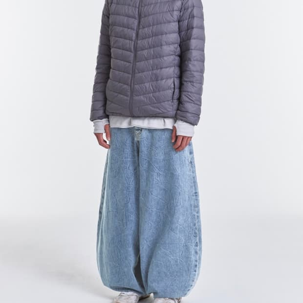 기철 벌룬 데님팬츠 미드 블루 M