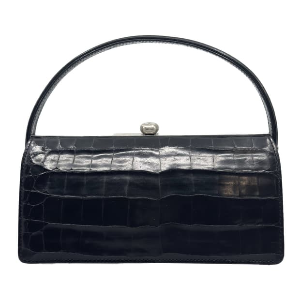 Versace Crocodile Top Handle Bag