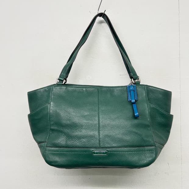 코치 가죽 토트백 숄더백 그린색