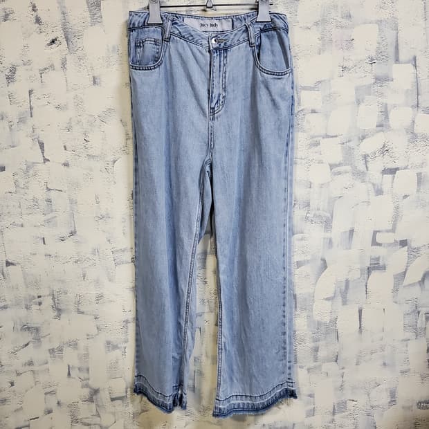 쥬시쥬디 연청 데님 와이드 팬츠