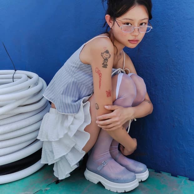 락피쉬웨더웨어x서지수 메리제인 젤리슈즈 클리시어 쓰리타임즈 코이세이오