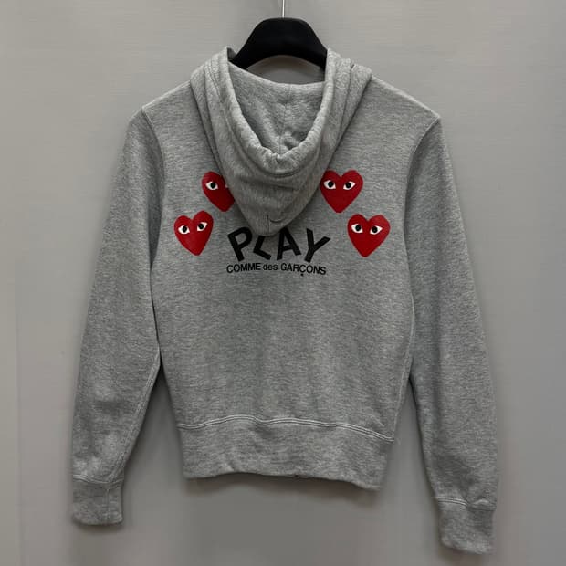 꼼데가르송 레드 와펜 백프린팅 후드 집업 (44) 