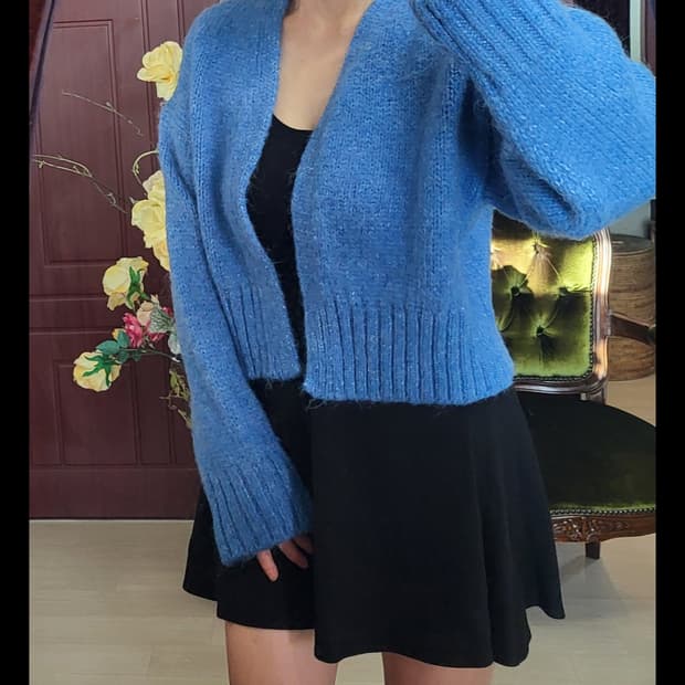 새상 자라 오버핏 크롭 가디건 스웨터