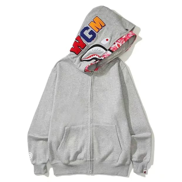 베이프 더블샤크후드 그레이 핑크 xl 새상품