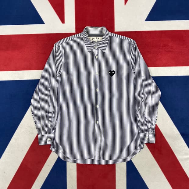 꼼데 스트라이프 셔츠 M 