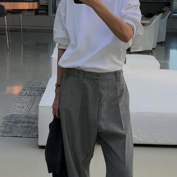 ➕(새상품) 마뗑킴 킴마틴 그레이 와이드팬츠