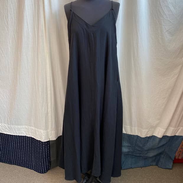 코튼 블랙 롱원피스(F)