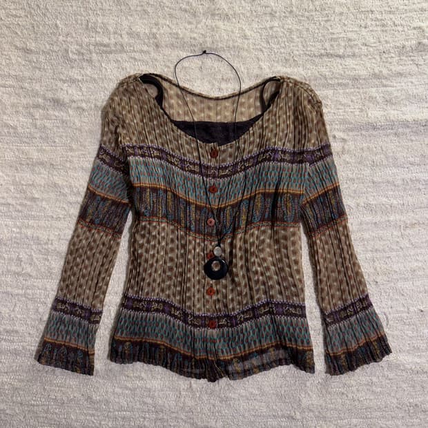 Ethnic See-through Button Cardigan 0259