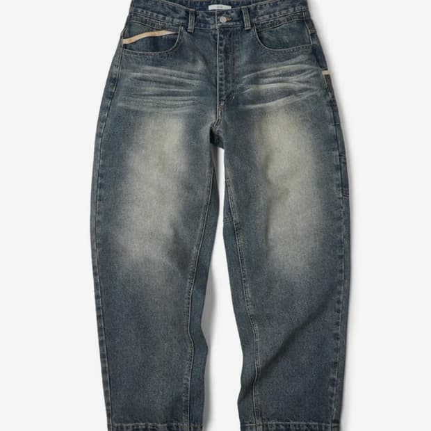 L ETCE 기어 워시드 데님 팬츠 블루