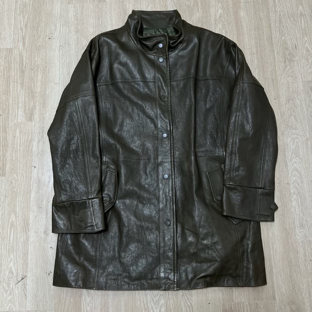 ROBO 로보 여성 천연 양가죽 레더 하프 코트 77