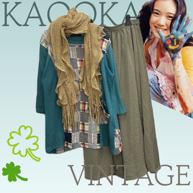 🍏하구미의 패치워크 러블리 작업실 코디세트🍏 머플러 7부티 롱스커트