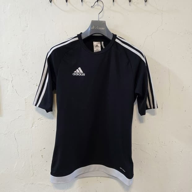 아디다스 삼선 블랙 반팔티 90