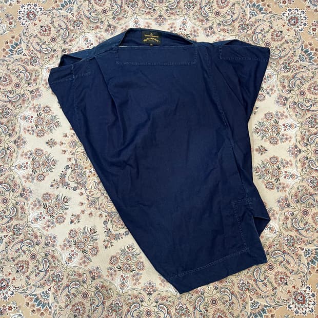 비비안웨스트우드 앵글로매니아 비대칭 자수 로고 데님 드레스