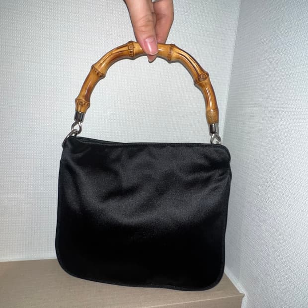 구찌 뱀부 새틴 미니 토트백