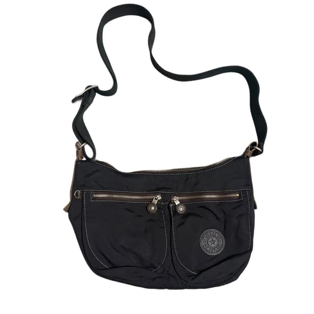 키플링 나일론 크로스백 블랙/브라운