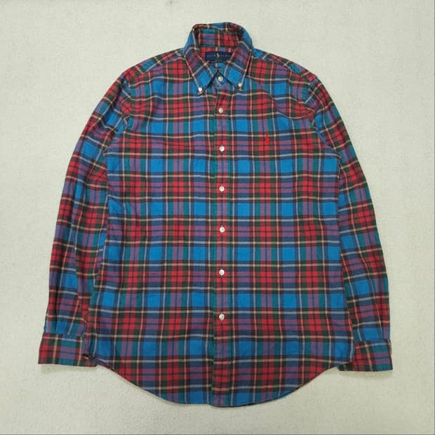 폴로 랄프 로렌 신형 QR 체크 셔츠 m