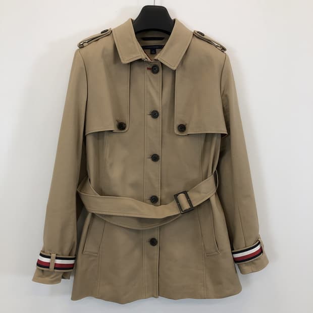 타미힐피거 완장 트렌치코트 L 싱글