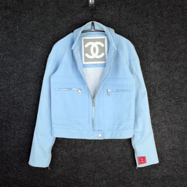2002ss 샤넬 라이트블루 트러커자켓