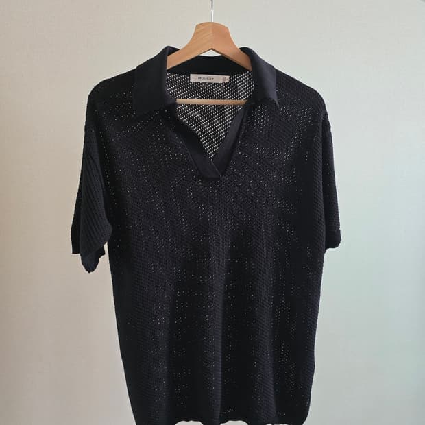 MOUSSY 니트 폴로 탑 F