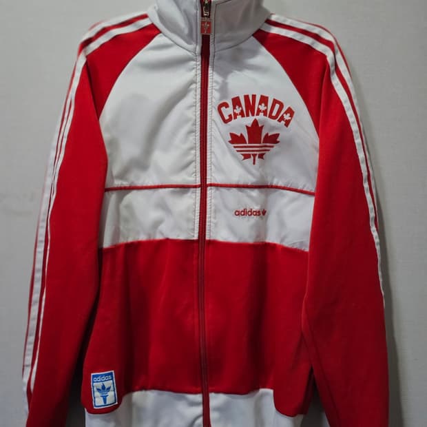 아디다스 캐나다 흰빨 트랙탑 저지 져지집업 95/M
