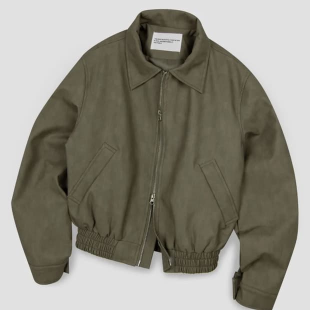 레더 점퍼 오버핏 싱글 블루종 자켓 [브라운]