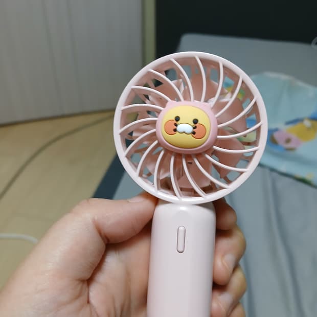카카오프렌즈 휴대용 선풍기 핑크
