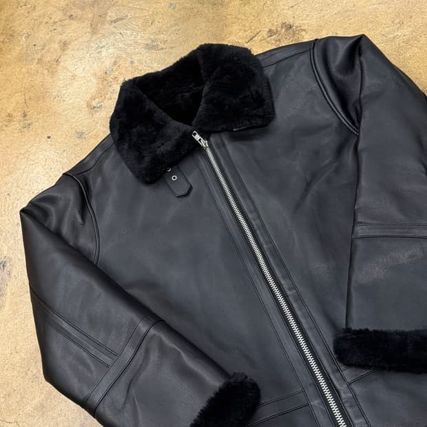 [정품/L] 도프제이슨 블랙 무스탕 가죽 자켓 b8