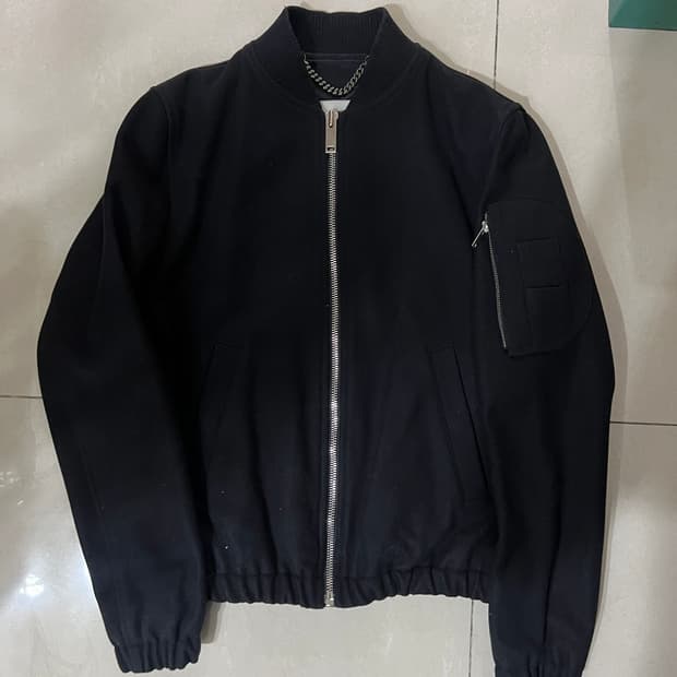 SANDRO Felt Wool MA-1 Blouson Jacket